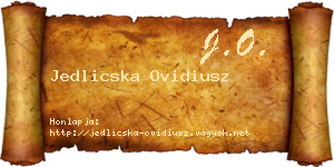 Jedlicska Ovidiusz névjegykártya